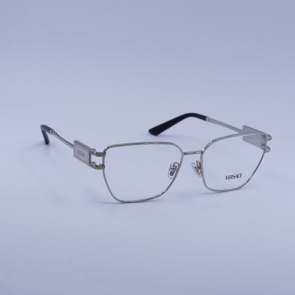 Versace VE1301 1000 Eyeglasses Silver 55mm Cat Eye Frame - Picture 1 of 11